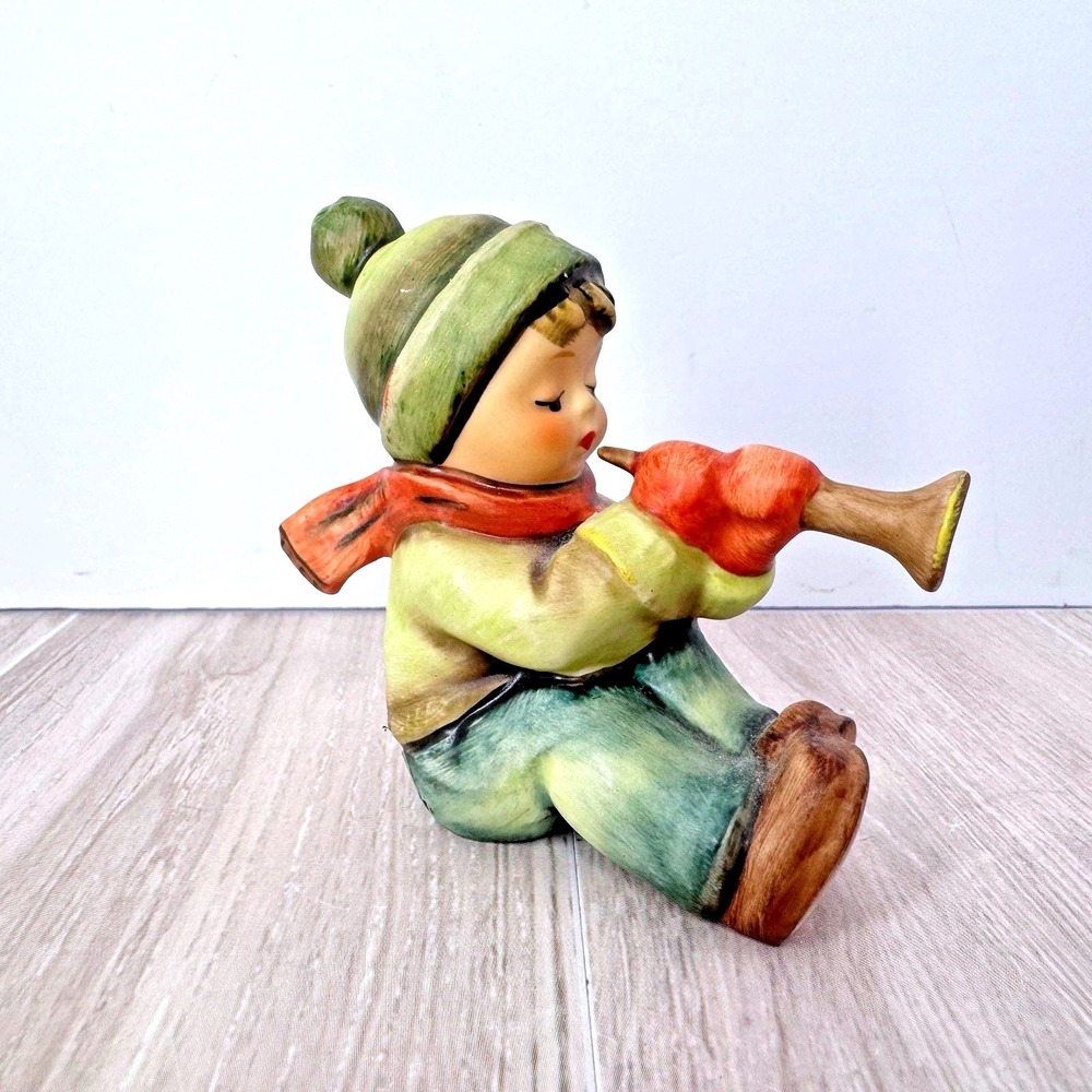 Goebel Hummel Little Tooter Figurine Boy Trumpet Vintage W Germany‎ 3in